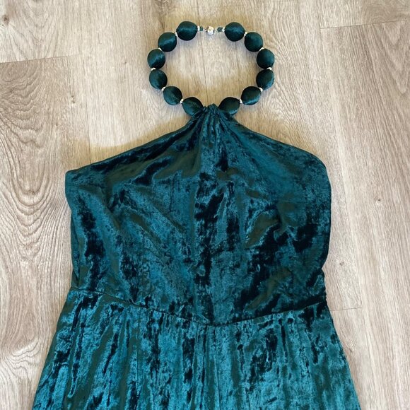 Samantha Pleet Velvet Jumpsuit Green St. Patrick's Day - Picture 2 of 10